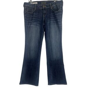 Decree Sz 15 Boot Cut Jeans Stretch Dk Blue Wash Denim Mid Rise Y2K Wide